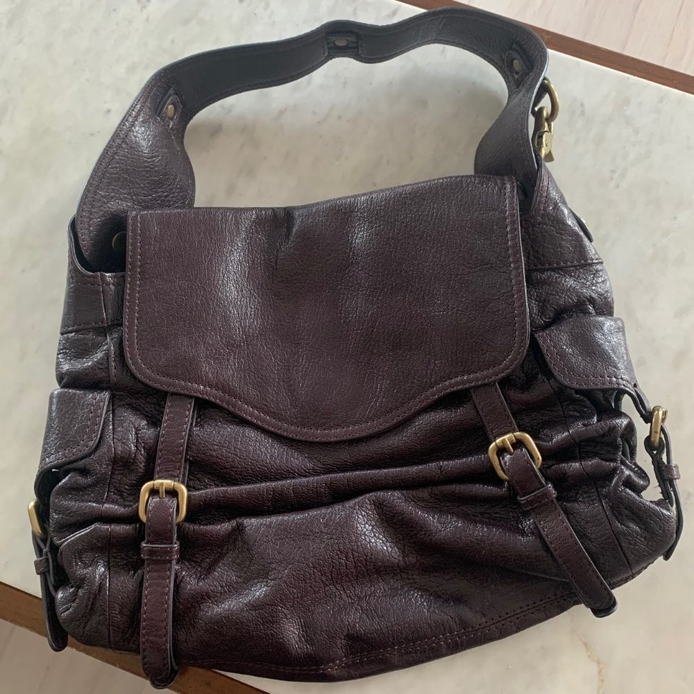Kooba Genuine Leather Eggplant Colored Shoulder Ba